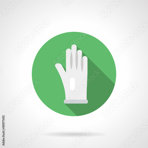 White glove flat round vector icon