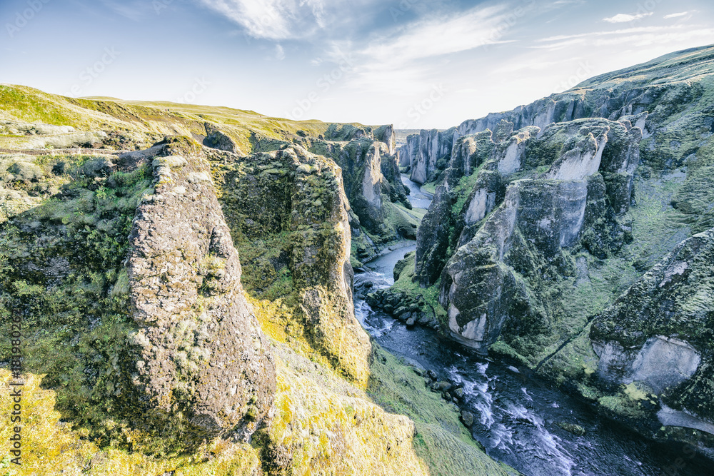  Fjadrargljufur canyon in the south of Iceland.