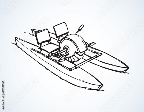 Catamaran pedal. Vector drawing