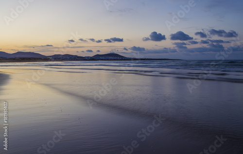 Atlantic ocean. Beach view on Lanzarote Canary island in Spain