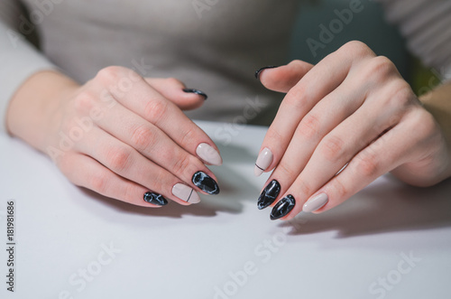 Close-up of beautiful manicured nails