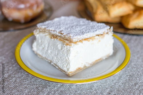 Traditional polish cream pie Napoleonka known also as kremowka.