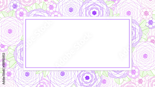 Wallpaper Mural Vector illustration. A pattern of gentle contours of abstract colorful flowers with frame for text. Torontodigital.ca
