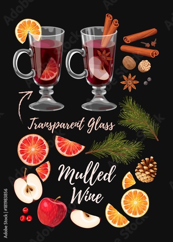Set of mulled wine ingredients