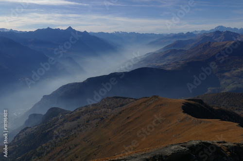 Blick vom Mont Zerbion ins Aostatal