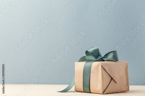Presents wrapped in craft paper photo