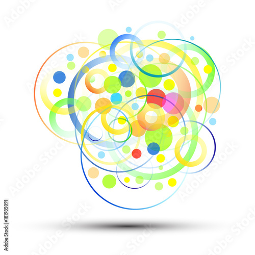 Abstract color circles on white background