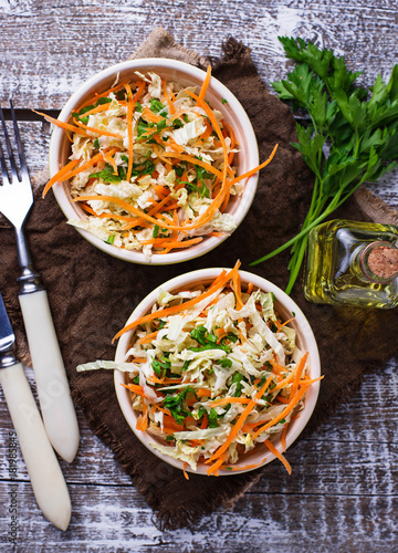 Salad with Chinese cabbage and carrot