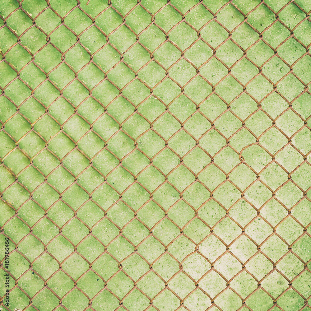 Fototapeta premium Old green metal mesh