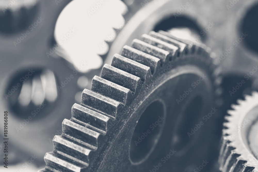 Close-up view of stack of gears Close-up view of stack of gears