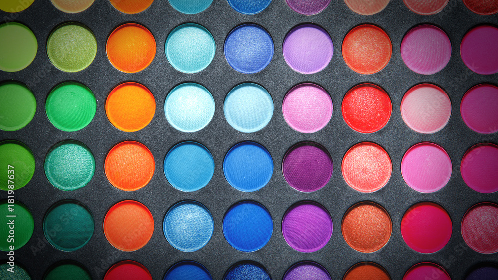 Palette with a multicolored eyeshadows Palette with a multicolored eyeshadows