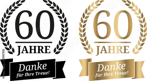 Signet 60 Jahre Gold und Schwarzweiß