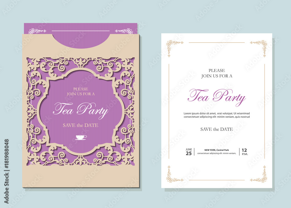 Wedding envelope template with laser cutting. Wedding envelope template with laser cutting.