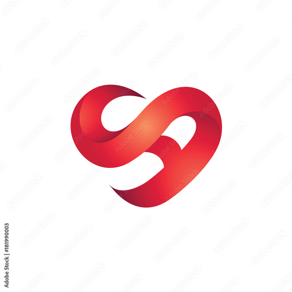 Heart Letter S and Letter A Initial Logo Heart Letter S and Letter A Initial Logo