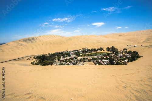 Hucachina oasis and sand dunes near Ica  Peru