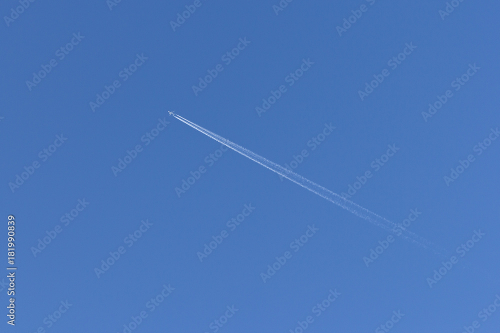 trace of the plane in the sky trace of the plane in the sky
