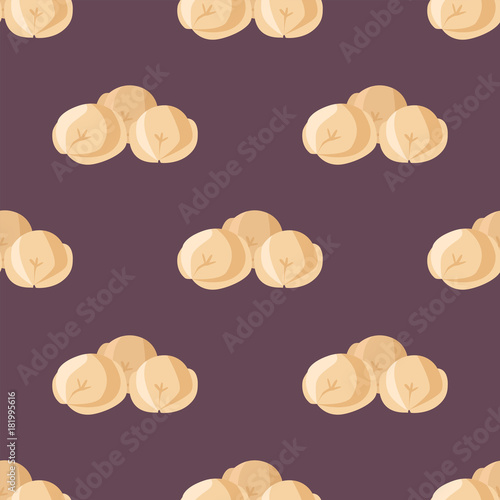 Tasty homemade meat dumplings of wholemeal flour or russian pelmeni sprinkled fresh ravioli food seamless pattern background vector illustration