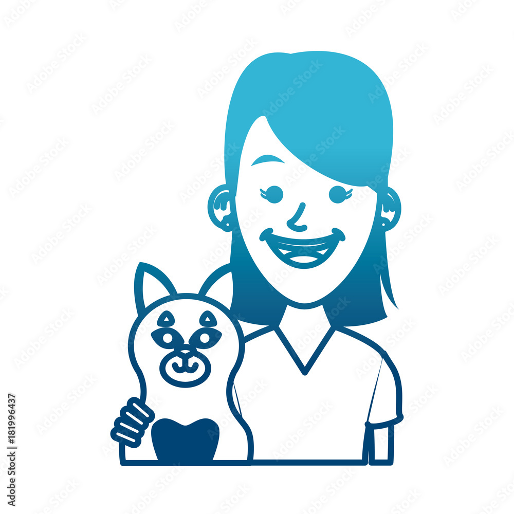 Obraz premium Girl with cat