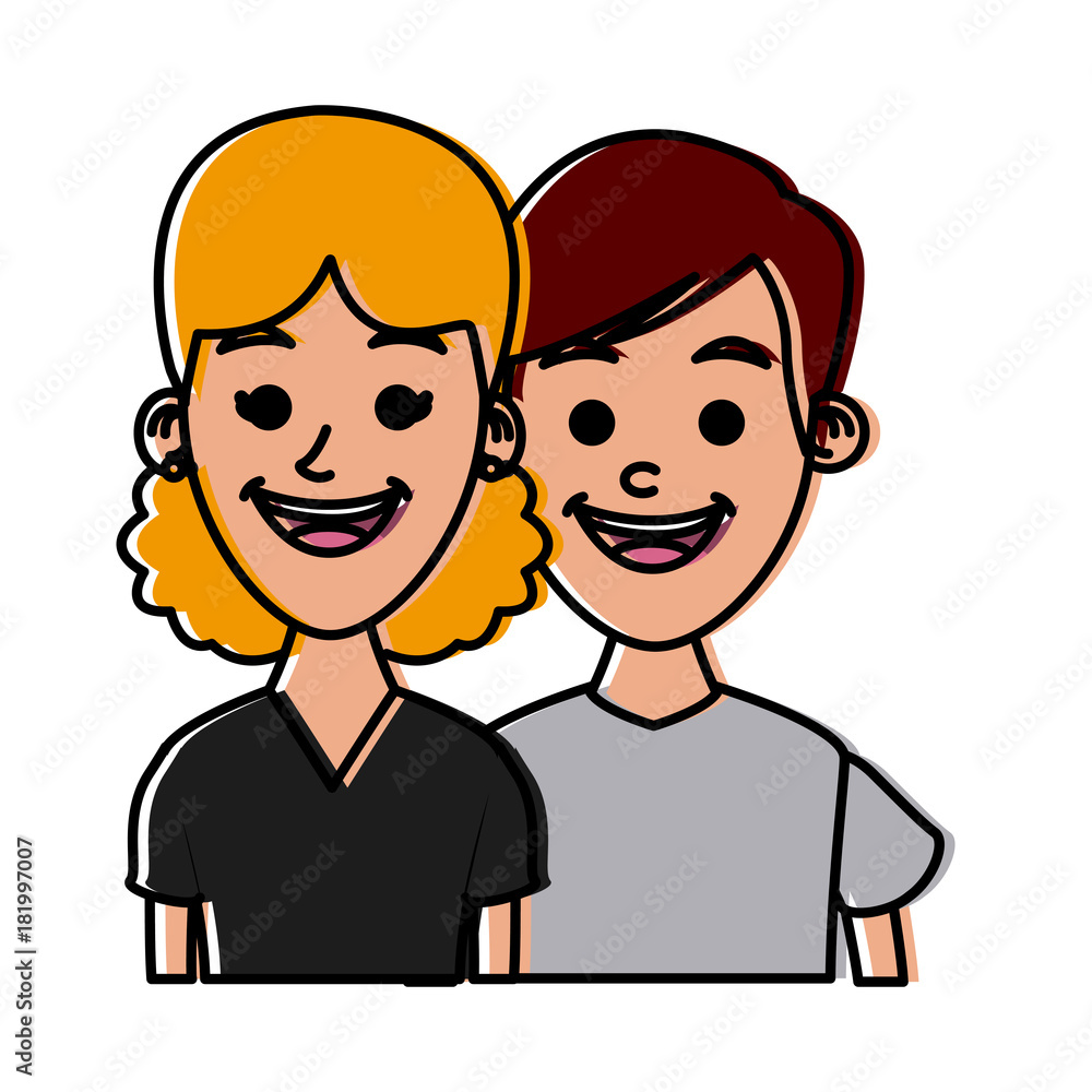 Couple of friends cartoon Couple of friends cartoon