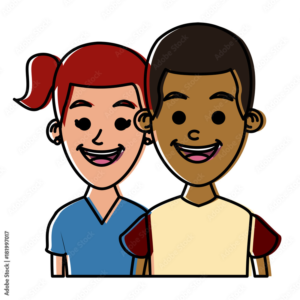 Couple of friends cartoon Couple of friends cartoon