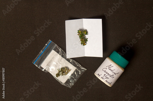 box for medical marijuana as directed by a doctor for the treatment of marijuana photo