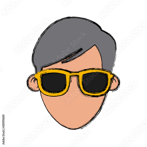 Man with sunglasses icon vector illustration graphic design