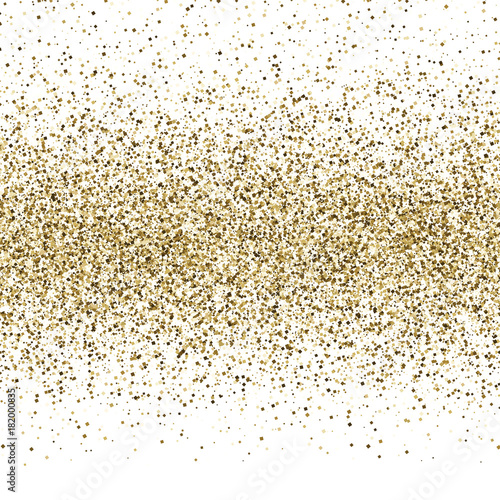 Golden grainy gradient texture. Retro halftone stippled background. Party gltter backdrop.