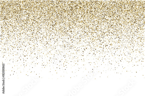 Golden grainy gradient texture. Retro halftone stippled background. Party gltter backdrop.