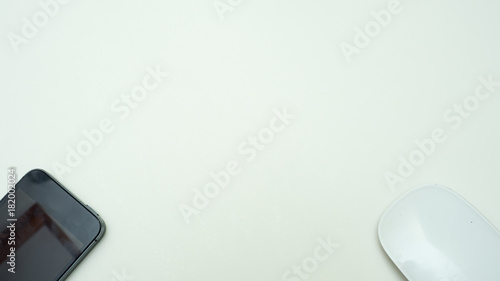 smarth phone with mouse on white background