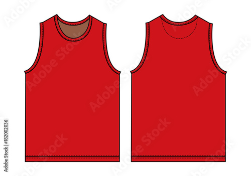 Tank top, sleeveless shirt illustration / red