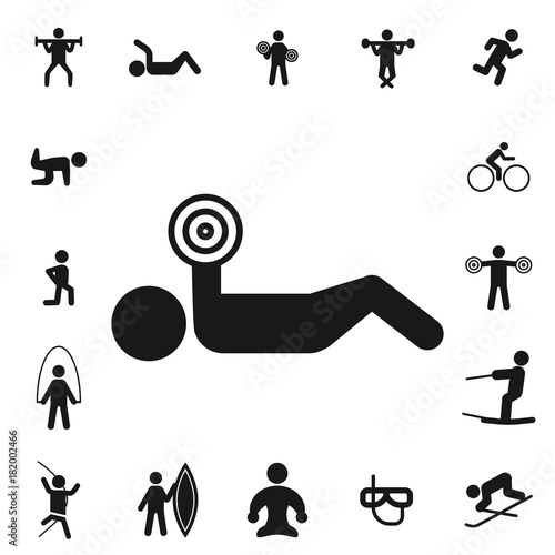 chest. fitness collection, kinds of sports. Simple icon set on white background.