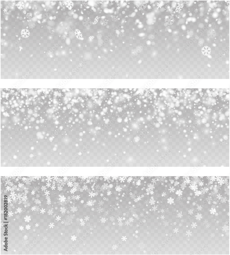 Three abstract winter banners with snow. Three abstract winter banners with snow.