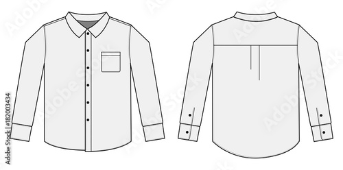 long sleeve business shirt illustration / white