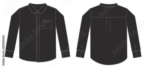 long sleeve business shirt illustration / black