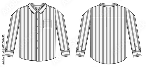 long sleeve business shirt illustration / stripe
