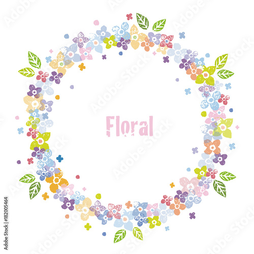 カラフルな花飾りのリース 円形飾り枠デザイン Stock Vector Adobe Stock カラフルな花飾りのリース 円形飾り枠デザイン Stock Vector Adobe Stock