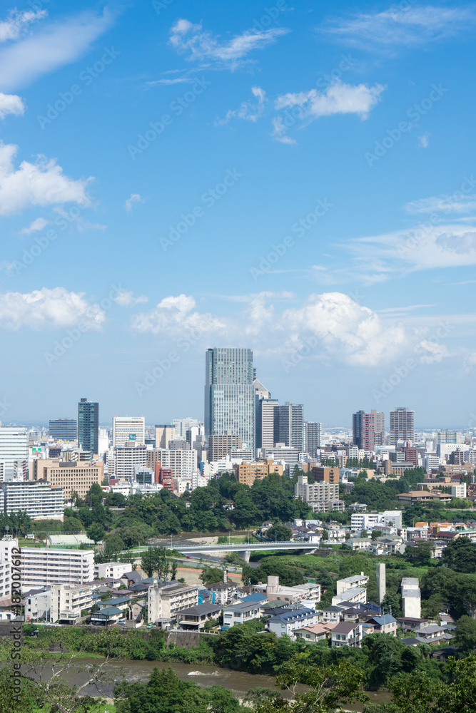 青葉城址の展望広場から見る仙台市街のイメージ