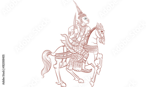 Thai traditional painting vector