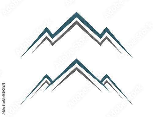 Line Art Mountain Nature Logo Symbol