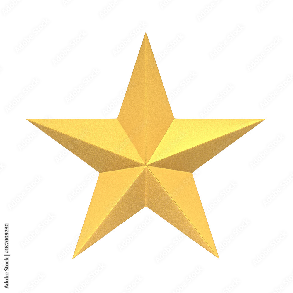 3D Rendering Gold star on white background 3D Rendering Gold star on white background