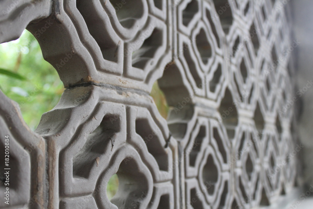 Φωτογραφία Traditional Wooden Windows in a Chinese Garden in Guangdong Foshan Canton China