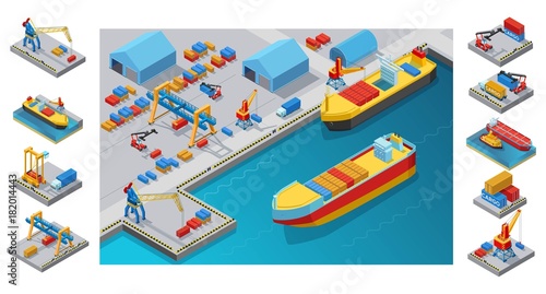 Isometric Sea Port Template