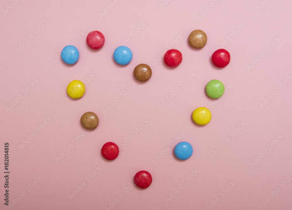 heart shape from Colorful smarties heart shape from Colorful smarties