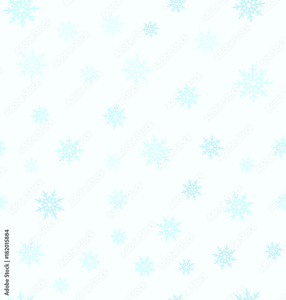 Cyan snowflake pattern. Seamless vector winter background Cyan snowflake pattern. Seamless vector winter background