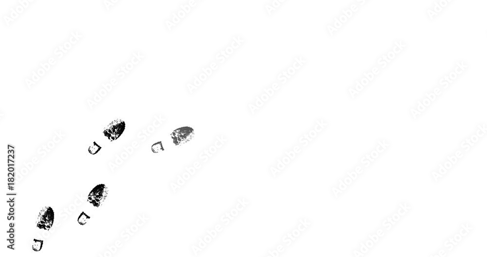 Imprint soles shoes black silhouette, animation. Imprint soles shoes black silhouette, animation.