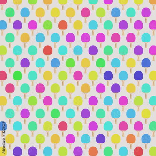 Wallpaper Mural Flat Packed array of ping pong paddles on a white background. Torontodigital.ca