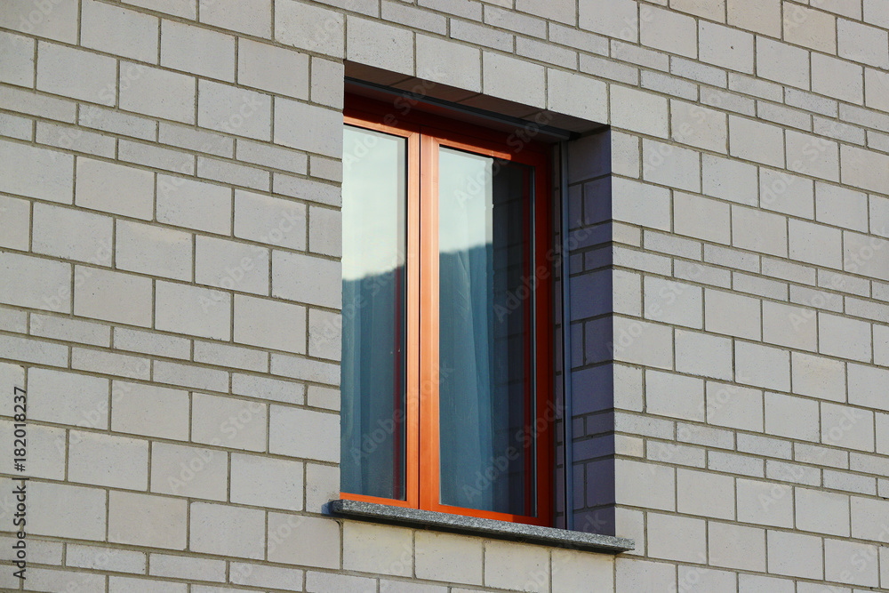 Obraz premium Window in cement brick wall background