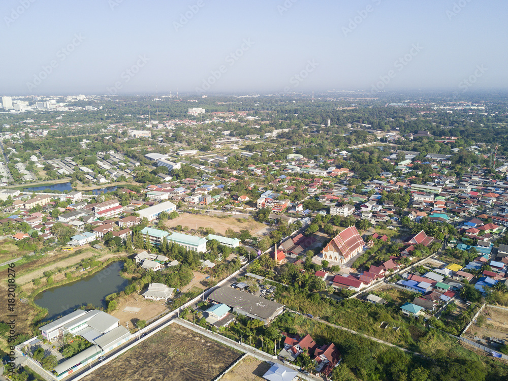Khon Kaen City, Thailand, aerial view from drone