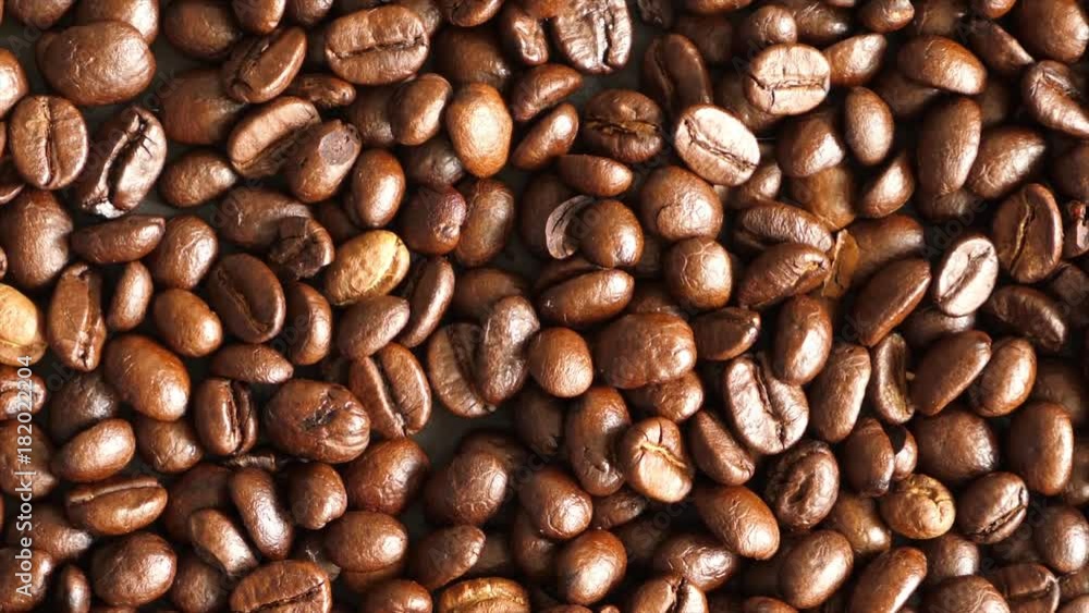 Coffee beans close up dolly shot Coffee beans close up dolly shot