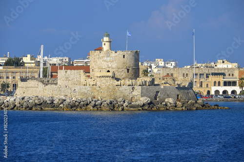 Medieval fort on the island of Rhodes in Greece.